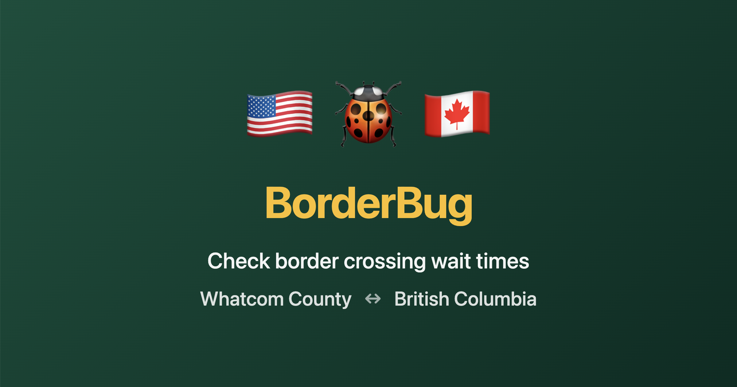 BorderBug | Live Border Wait Times Whatcom County & BC